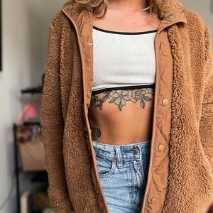brown teddy/sherpa jacket
